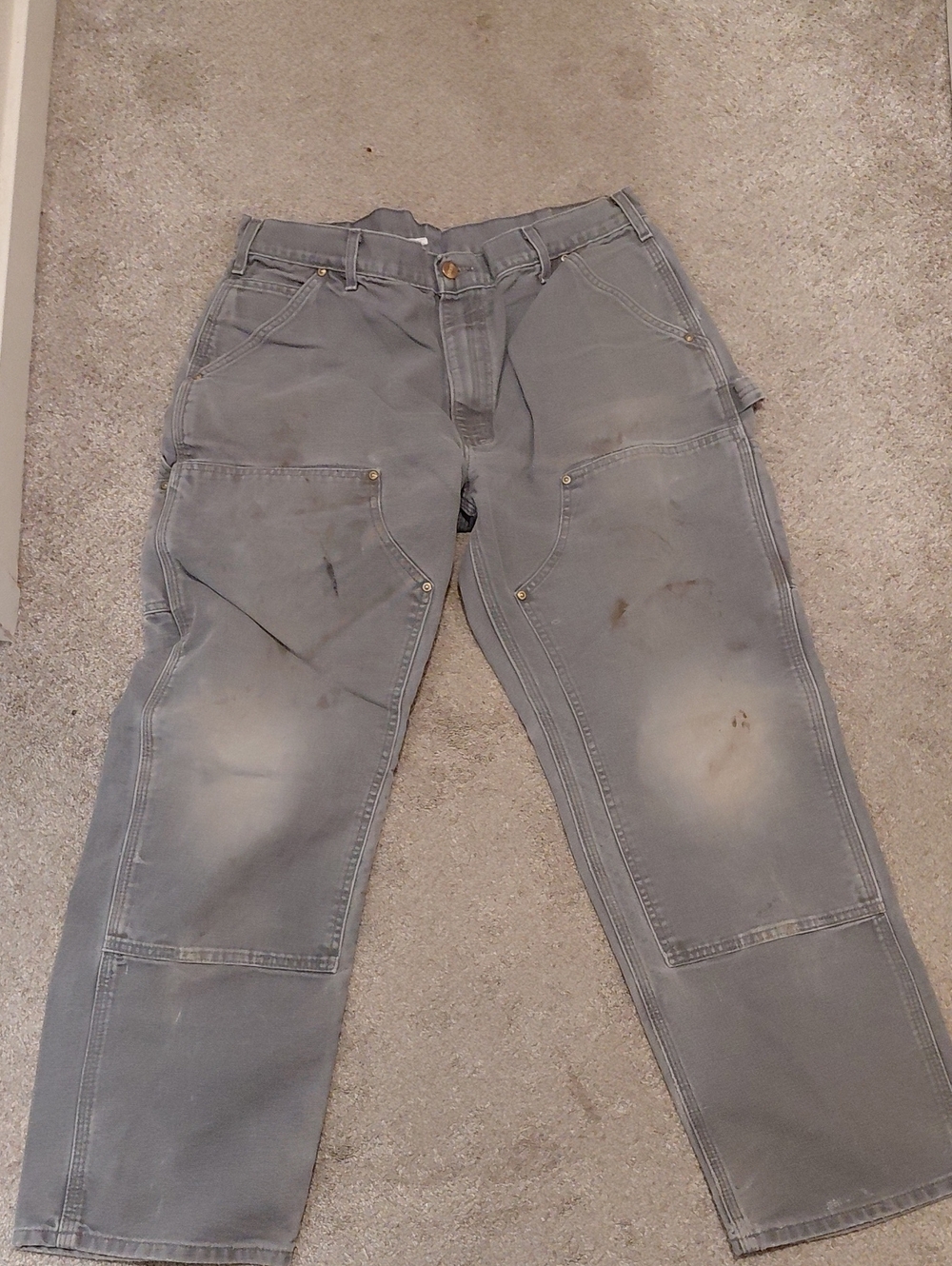 Carhartt Men's Gray Cargo Work Pants Vintage Made In USA